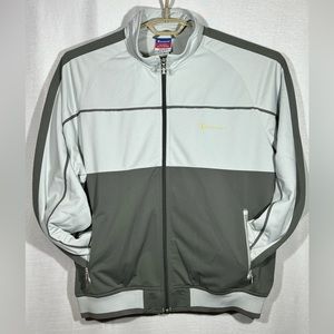 Vintage Champion Raised yellow Logo Full Zip (LG) Warm-Up Jacket two-tone Gray
